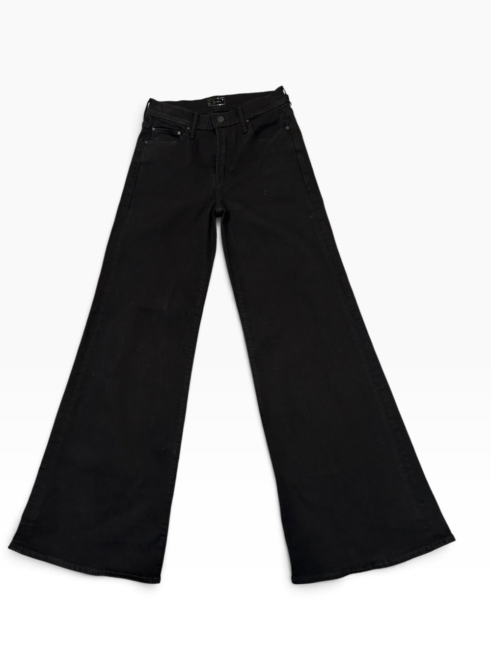 MOTHER The Twister Sneak High Rise Wide Leg Jeans Pitch Black – Size 25 | 31.5”L